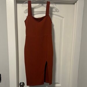 Amazon Rust Midi Dress with Slit